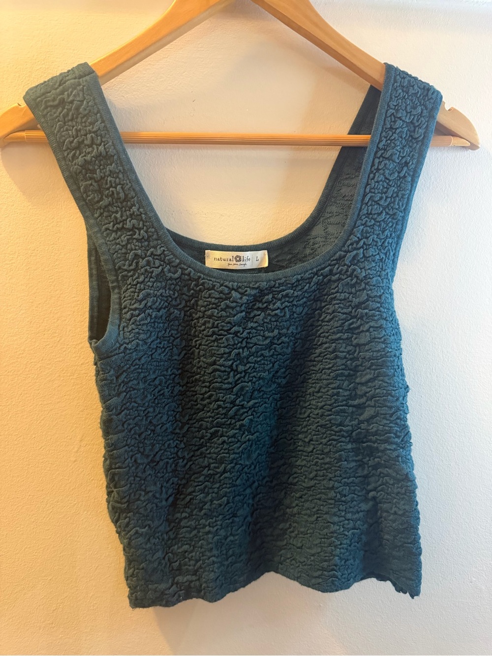 NATURAL LIFE Dark Teal Boho Textured Tank Top